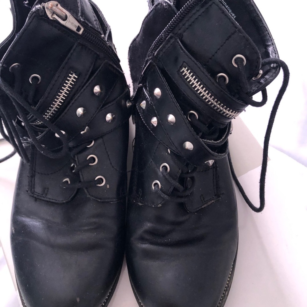 Black combat boots